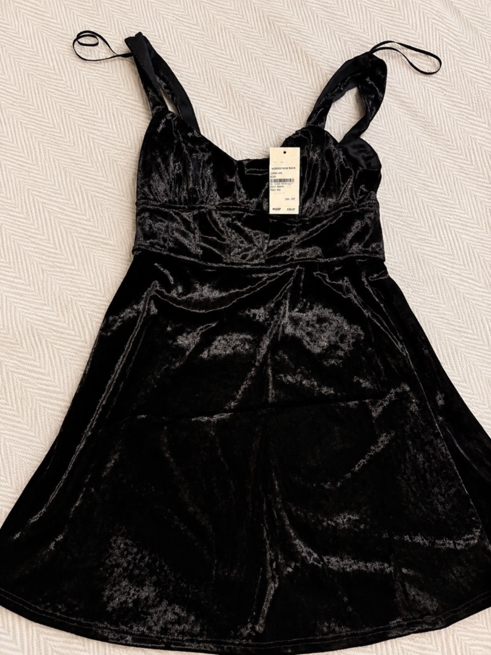 Lush-Black Velvet Fit & Flare Mini Dress – New With Tags